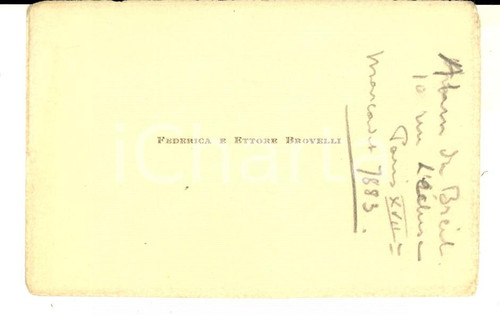 1920 ca MILANO (?) Biglietto da visita Federica ed Ettore BROVELLI