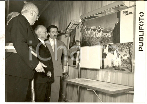 1954 CASSINO Luigi EINAUDI visita le Poste e il Municipio ricostruiti *Foto