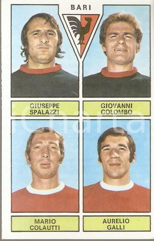 PANINI - CALCIATORI 1971 - 1972 Figurina BARI Spalazzi Colombo Colautti Galli 4 Figurina originale d'epoca. CONDIZIONI: buone     originale e autentica 1