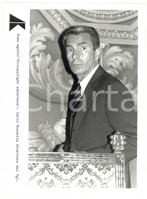 Fotografia d epoca originale 1995 ROMA  RAI Carlo ROSSELLA direttore del TG1  Foto 17x24 cm 1