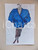 1980 ca MODA DONNA INVERNO Cappotto con abito maglia e gonna *Bozzetto 21x30 cm
