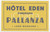 1950 ca PALLANZA LAGO MAGGIORE Hotel Eden Panorama - Etichetta 11x7 cm 1 Etichetta d'epoca. FAIR/discreto Lievi piegature agli angoli Formato: 11x7 originale e autentica 1