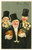 1915 ca BONNE ANNÉE - HAPPY NEW YEAR Three gentlemen with roses - Carte postale  Cartolina postale d'epoca, viaggiata. FAIR/discreto Lievi smussature agli angoli Formato: FP originale e autentica 1