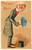 1910 ca HEUREUSE ANNEE Man with flowers - Humour - Embossed postcard  Cartolina postale d'epoca, non viaggiata.CONDIZIONI: GFORMATO: FP    originale e autentica 1