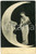 1905 BELLE EPOQUE Elegant woman pouring champagne into a moon - Postcard  Cartolina postale d'epoca, viaggiata.CONDIZIONI: F (piegature angolari e lieve abrasione al verso)FORMATO: FP    originale e autentica 1