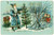 1911 JOYEUX NOËL - Santa Claus cutting a Christmas tree - Embossed postcard  Cartolina postale d'epoca, viaggiata, in rilievo.CONDIZIONI: F (piegature e abrasioni angolari)FORMATO: FP    originale e autentica 1