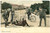 Cartolina originale da collezione 1900 ca HUMOUR  BRUXELLES Palais du Roi  Femme tombÃ©e de vÃ©lo  Carte postale 1