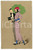 1913 ART DECO - FASHION - Elegant couple - Illustrated old postcard  Cartolina postale d'epoca, illustrata, viaggiata ma francobollo asportato).CONDIZIONI: P (piegature angolari con abrasioni)FORMATO: FP    originale e autentica 1