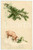 1913 JOYEUX NOËL! - Pig with holly sprig - Vintage postcard  Cartolina postale d'epoca, viaggiata.CONDIZIONI: G (lievi smussature agli angoli inferiori)FORMATO: FP    originale e autentica 1