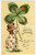 1904 SOUHAITS SINCÈRES Little girl holding four-leaf clover *Embossed Postcard  Cartolina postale d'epoca, viaggiata, in rilievo.CONDIZIONI: G FORMATO: FP    originale e autentica 1