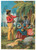 1910 ca FRANCE Portrait de famille africaine *Estampe publicitaire coloniale Stampa pubblicitaria d'epoca, a colori, con timbro al verso "Stanislas d'Escrivan - La Grande Epicerie - Marseille". GOOD/buono  Formato: 13x18 cm originale e autentica 1