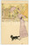 1910 ca ART NOUVEAU Artist Georges LÉONNEC - Elegant woman and dog *Postcard  Cartolina postale d'epoca, non viaggiata.CONDIZIONI: GFORMATO: FP    originale e autentica 1