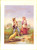 Stampa, bozzetto originale 1910 ca ARTE Scena bucolica tra pastore e contadina Stampa J. MARONN 18x25 1