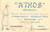 Materiale pubblicitario d’epoca 1946 RHO MI Laboratorio impermeabili ATHOS Biglietto DANNEGGIATO 1