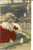Cartolina originale da collezione 1910 ca INFANZIA Bambina accarezza il suo cane Cartolina colorata VINTAGE FP 1