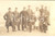 Fotografia d epoca originale 1915 ca WW1 FRANCE Ufficiali di vari corpi posano con un ferito di guerra Foto 1