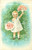 Cartolina originale da collezione 1911 BUON NATALE Bambino offre mazzi di fiori Cartolina in rilievo FP NV 1