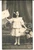 Cartolina originale da collezione 1907 COSTUMI Bambina in abito bianco con lettera augurale Cartolina VINTAGE FP 1
