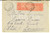 Cartolina originale da collezione 1920 STORIA POSTALE Busta Espresso floreale cent. 25 x 2 + striscia retro 5 cent 1