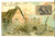 Cartolina originale da collezione 1900 ca Cartolina ILLUSTRATA con fotografia di bambina VINTAGE CURIOSA FP VG 1