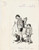 Stampa, bozzetto originale 1955 ca IL VITTORIOSO ? Famiglia eschimese  Illustrazione ORIGINALE 16x21 cm 1