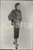 Fotografia d epoca originale 1954 LONDON Model wears Jacobean brown Tescan Embros Lamb jacket Photo Fashion 1
