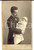 Fotografia d epoca originale 1910 ca LAUSANNE Ritratto di un padre con la figlia neonata Foto DE GRECK CDV 1