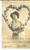 Cartolina originale da collezione 1910 COSTUMI Donna con ghirlanda di rose a cuore Cartolina VINTAGE ing. BONELLI 1