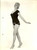 Fotografia d epoca originale 1960 ca MODA INTIMO VINTAGE Modella in body nero alla ringhiera Foto 18x24 1