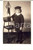 Fotografia d epoca originale 1930 ca PRIMA COMUNIONE ? Bambino posa con la statua di GesÃ¹ Foto VINTAGE 1