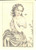 Stampa, bozzetto originale 1950 ca ARTE Fanciulla che raccoglie fiori Disegno a matita firmato CLA 1