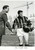 1955 CALCIO MILAN - Adolfo CONSOLINI consegna maglie "MOVIL" a Gunnar NORDAHL