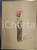 Stampa, bozzetto originale 1900ca MODA  Donna con cappello di piume Bozzetto A MANO Illustratore TILLY 1