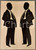 Stampa, bozzetto originale 1960 ca CAMILLA MARY Silhouettista - Uomo in abito elegante *Bozzetto COLLAGE 1