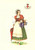 Cartolina originale da collezione 1950 ca LOMBARDIA Costumi regionali Ill. A. CARINI Cartolina postale FG NV 1