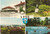 Cartolina originale da collezione 1960 ca LYSS SVIZZERA Vedutine con piscina e panorama Cartolina FG NV 1