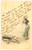 1901 GOOD LUCK - Woman with pigs - French vintage postcard  Cartolina postale d'epoca, viaggiata.CONDIZIONI: GFORMATO: FP    originale e autentica 1