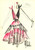 1990 ca MODA MILANO Gianni TOLENTINO - Bozzetto costume tango donna *AUTOGRAFO Bozzetto originale, autografo, realizzato a pennarello e pastello, di mano dello stilista Gianni Tolentino.Su carta. GOOD/buono  Formato: 21x30 cm originale e autentica 1