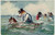 1910 ANIMALS Mixed bathing - Dogs and cats at the sea *ANTHROPOMORPHIC Postcard  Cartolina postale d'epoca, viaggiata. GOOD/buono  Formato: 14x9 cm originale e autentica 1