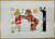 1980 ca BOZZETTO ORIGINALE Biglietto di auguri - 36x25 cm Bozzetto originale a colori per un biglietto di auguri. CONDIZIONI:FAIR/discreto residuo di incollatura al versoFORMATO: 36x25 cm originale e autentica 1