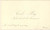 Autografo originale 1890 ca PESARO Carlo MAJ Intendente di Finanza  Biglietto da visita autografo 1