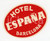 Materiale pubblicitario d’epoca 1955 ca BARCELONA Hotel España  Etichetta ILLUSTRATA 9x7 cm 1