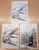 Stampa, bozzetto originale 1997 ANTIQUARIA PADOVA Lotto 3 bozzetti originali GMB china/ collage 21x29 cm 1