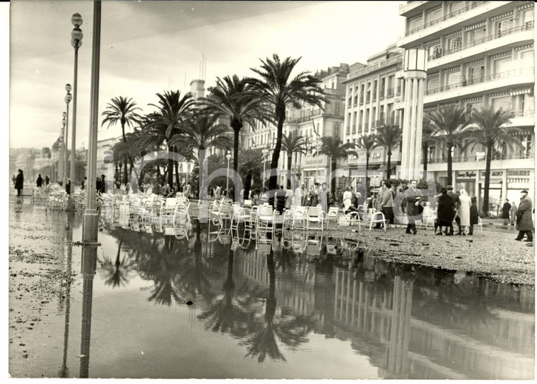 1955 ca COTE D'AZUR NICE Promenade des Anglais après une tempête  *Photo 18x13
