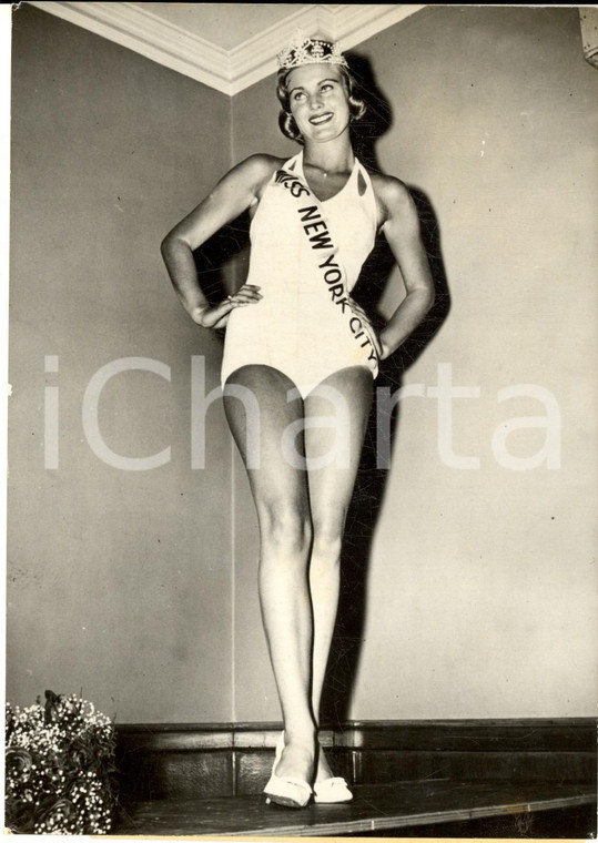 1959 NEW YORK Elizabeth HOLMES eletta Miss a 19 anni - Foto 13x18 cm