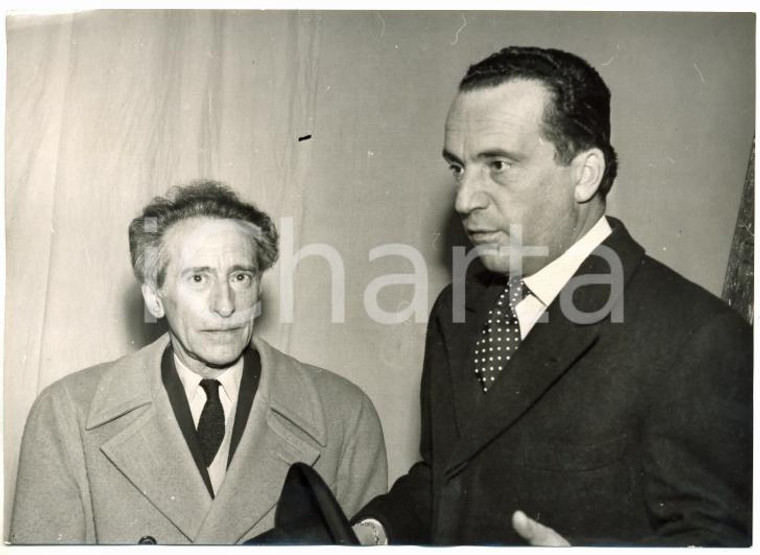 1953 TORINO Teatro Carignano - Jean COCTEAU con conte Giancarlo CAMERANA *Foto