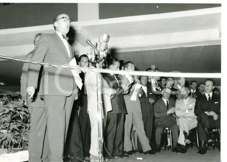 1961 MILANO Lorenzo SPALLINO inaugura Mostra della Radio-Televisione *Foto 18x13