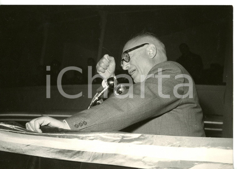1957 ROMA Teatro Adriano - PSI Pietro NENNI durante comizio *Foto 18x13 cm