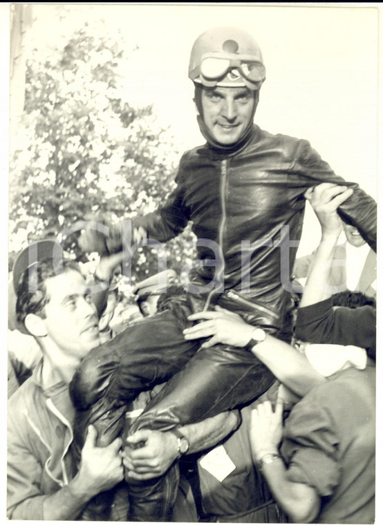 1956 CESENA MOTOCICLISMO Umberto MASETTI vincitore classe 500 *Foto 13x18 cm
