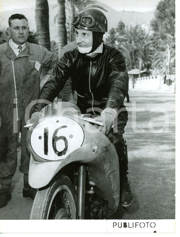 1955 G. P. OSPEDALETTI - MOTOCICLISMO Classe 250 Enrico LORENZETTI vincitore